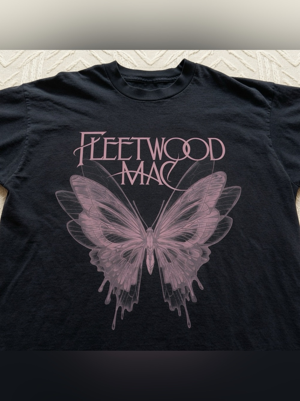 Fleetwood Mac Butterfly Graphic Tee - Black & Dusty Pink - Picture 3 of 4